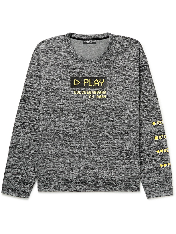 Photo: Dolce & Gabbana - Logo-Print Jersey Sweatshirt - Gray
