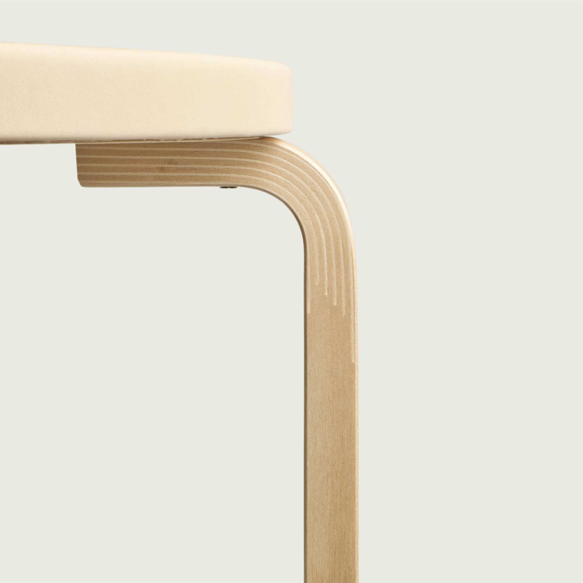 Artek x Hender Scheme Table 90C in Wild Birch/Leather