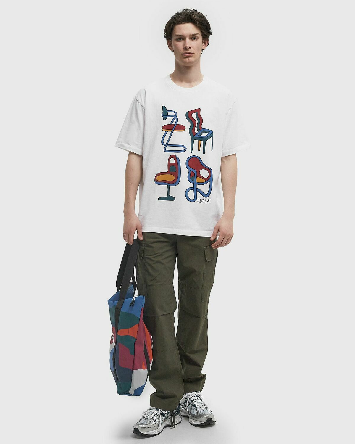 By Parra Unreasonable chairs t-shirt White Mens Shortsleefe