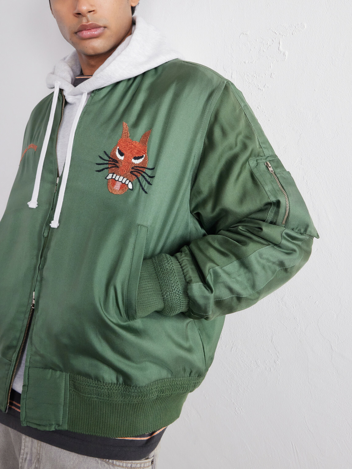 Kardo - Max Embroidered Silk-Twill Bomber Jacket - Green