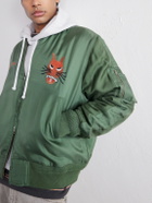 Kardo - Max Embroidered Silk-Twill Bomber Jacket - Green