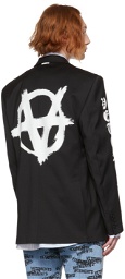 VETEMENTS Black Gothic Logo Anarchy Blazer