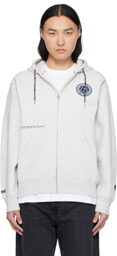 Photo: AAPE by A Bathing Ape Gray AAPE Injection Hoodie