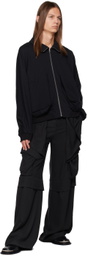 JiyongKim Black Draped Bomber Jacket