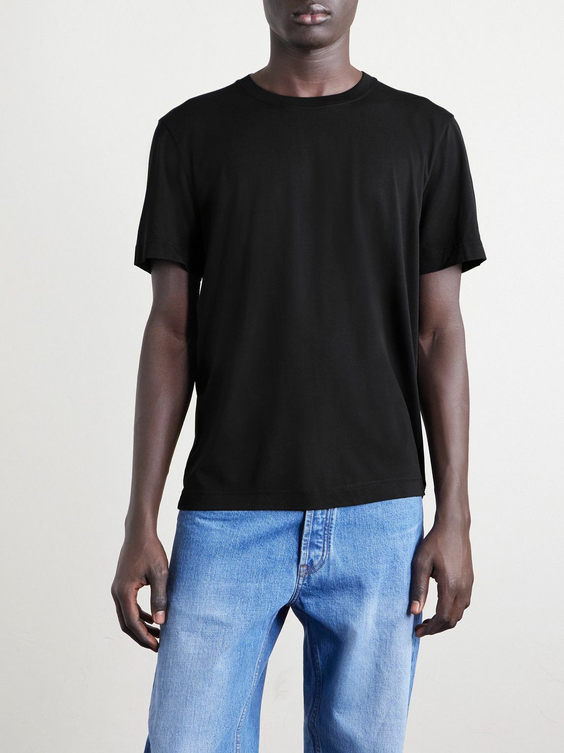 CDLP - Three-Pack Lyocell and Pima Cotton-Blend Jersey T-Shirts - Black