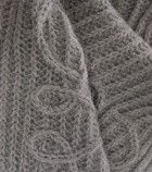 Loewe Anagram open-knit mohair-blend scarf