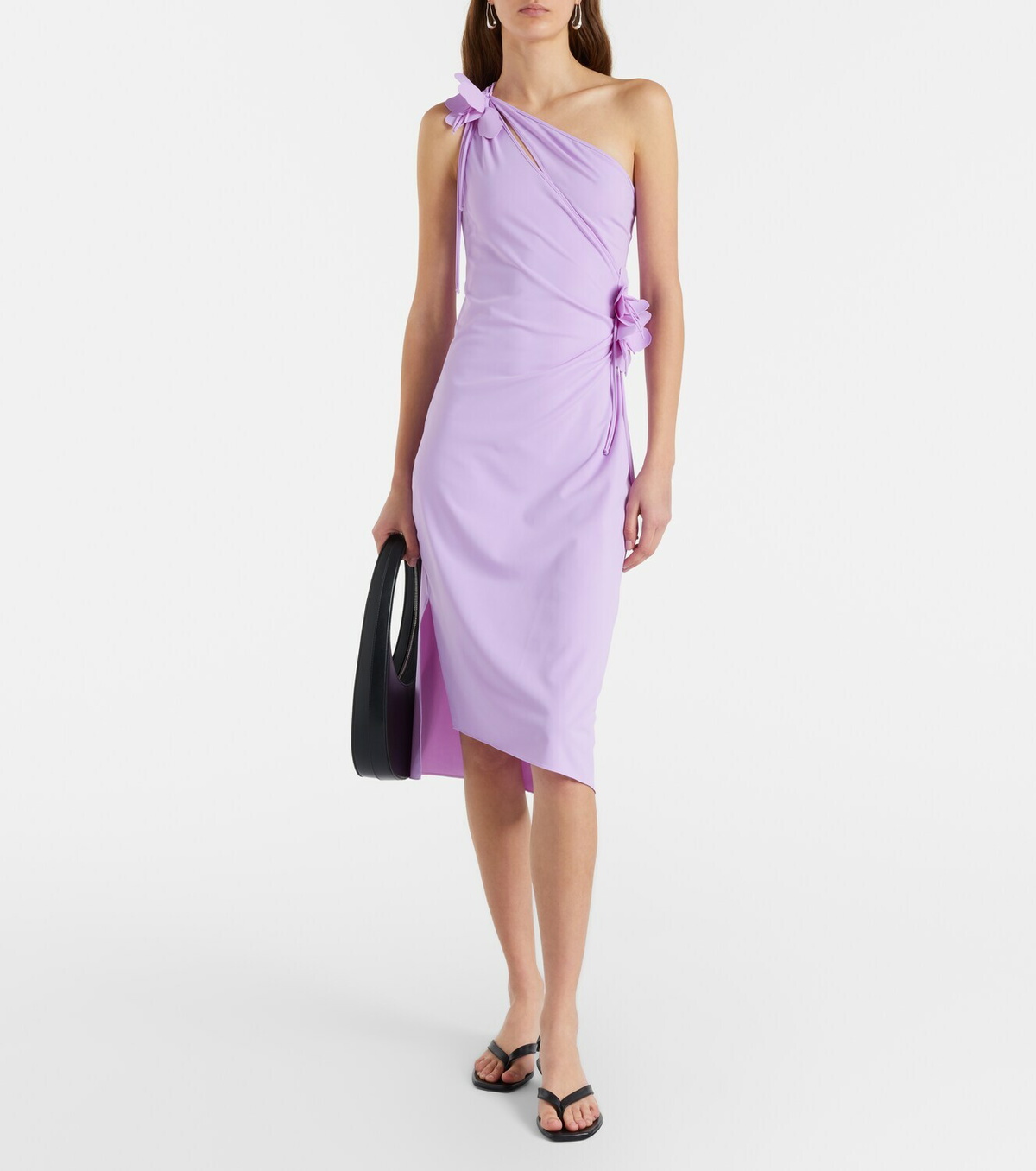 Coperni Floral-appliqué jersey cocktail dress