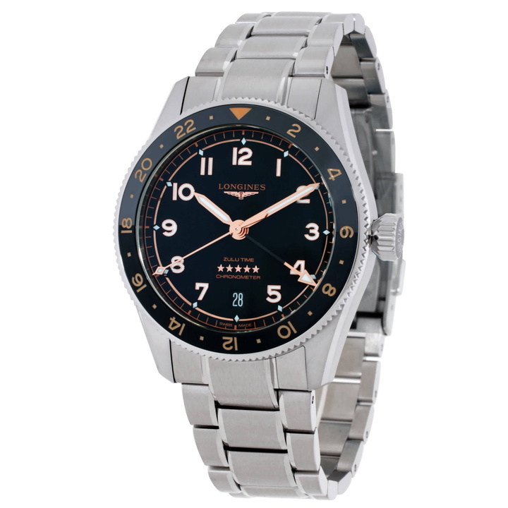 Photo: Longines Spirit Zulu Time Automatic Black Dial Mens Watch L38024506