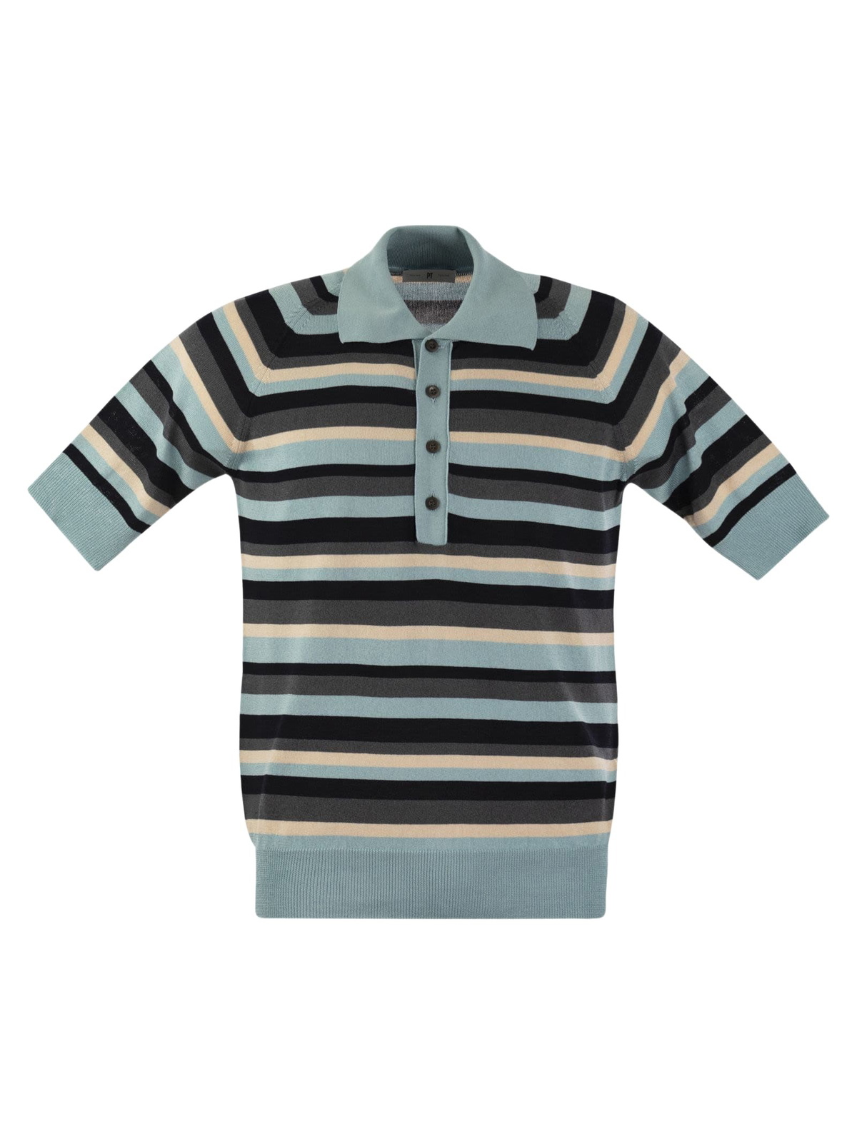 Tシャツ・カットソー PT TORINO Checked shirt in cotton and linen blend PT Torino Checked Shirt In Cotton And Linen Blend PT Torino