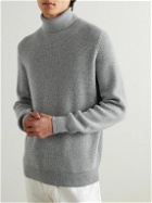 Brunello Cucinelli - Ribbed Cashmere Rollneck Sweater - Gray
