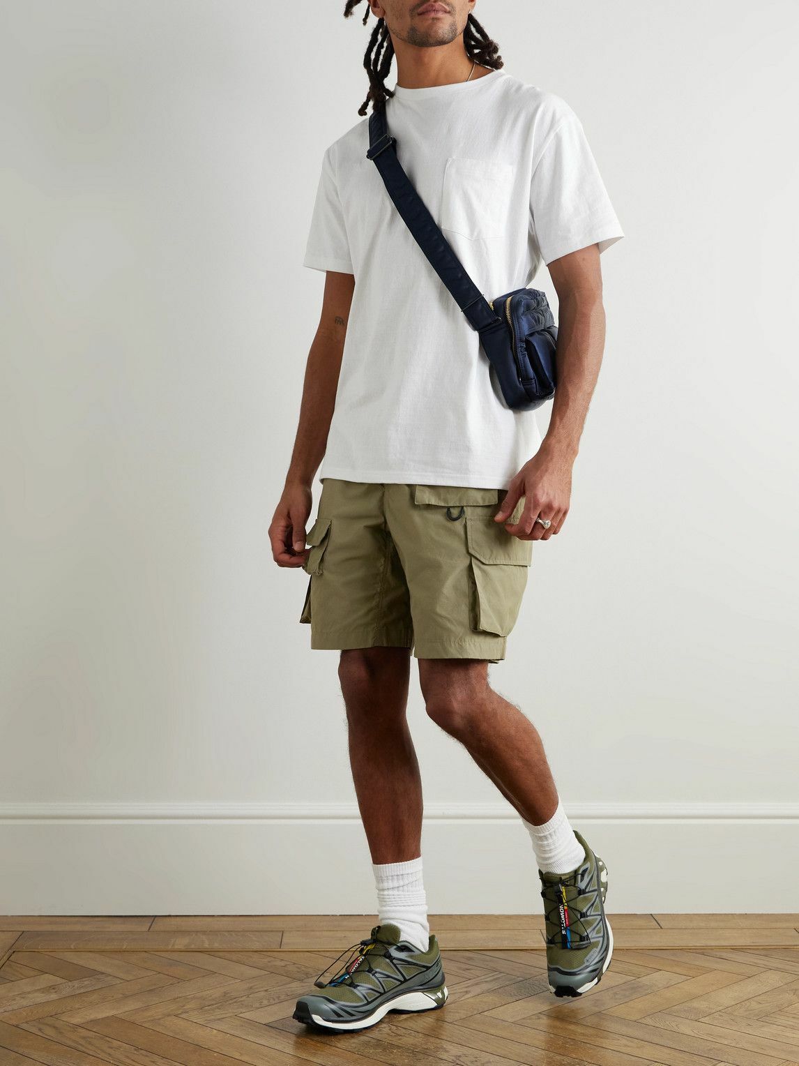 FrizmWORKS - Nyco Straight-Leg Nylon and Cotton-Blend Cargo Shorts - Green