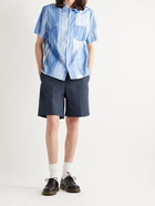 A.P.C. - Terry Pleated Cotton-Blend Gabardine Shorts - Blue - IT 48