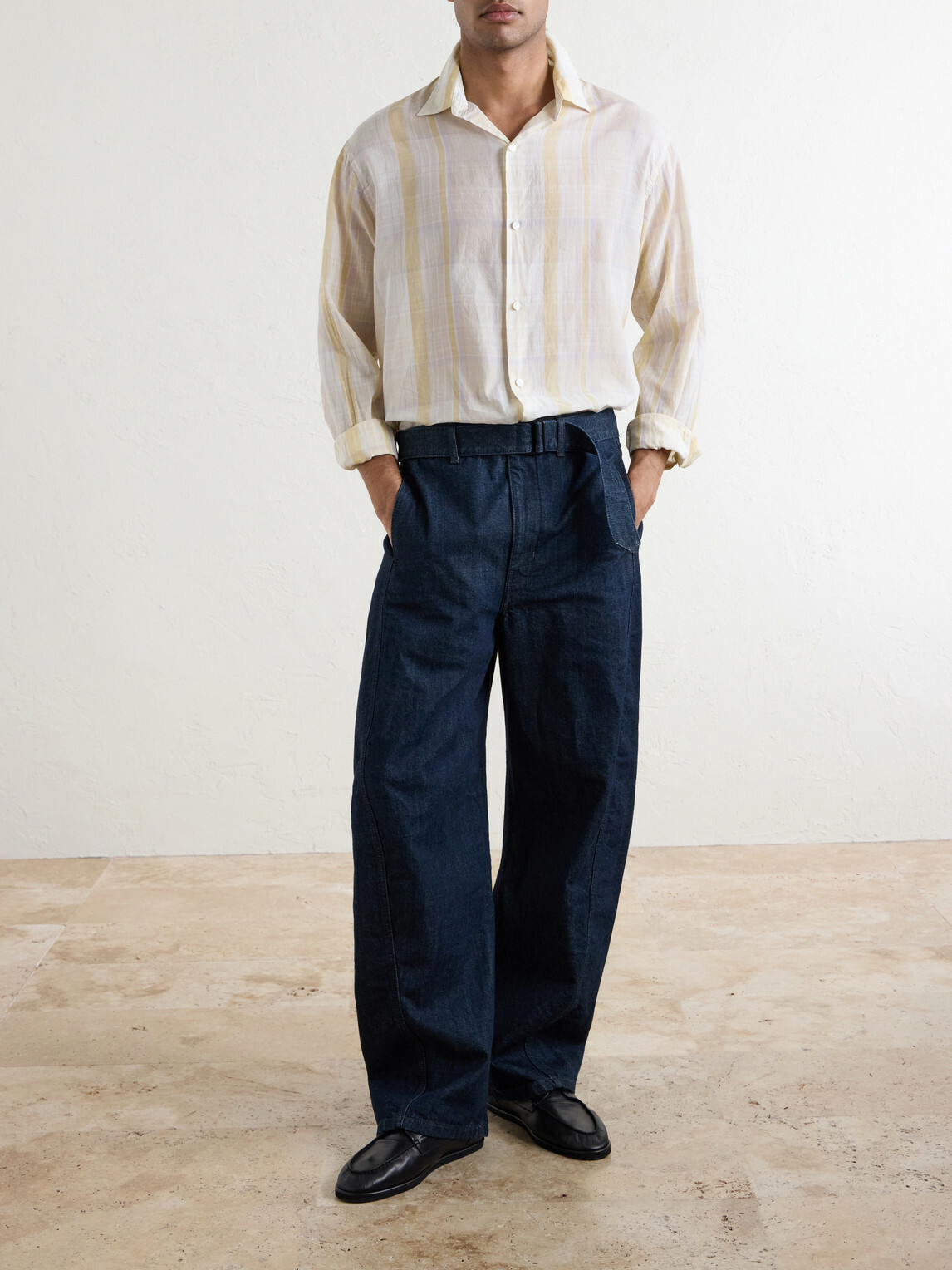 Kaptain Sunshine - Checked Cotton-Flannel Shirt - Yellow