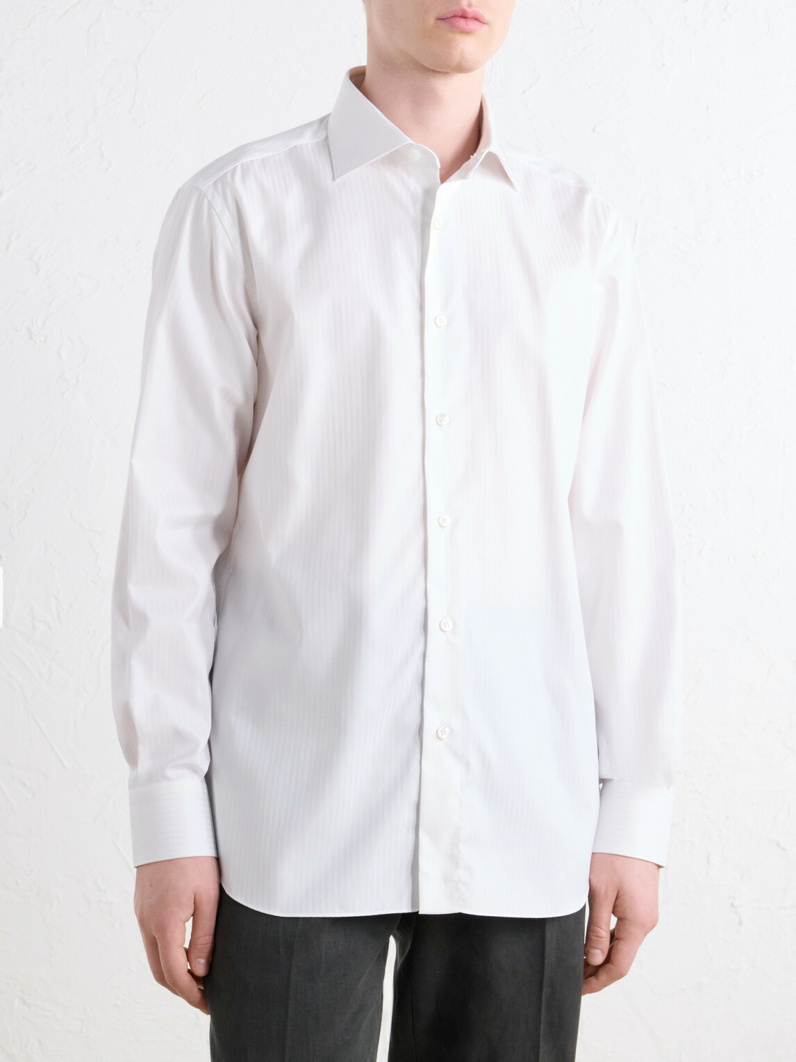 Brioni - William Striped Cotton-Twill Shirt - White