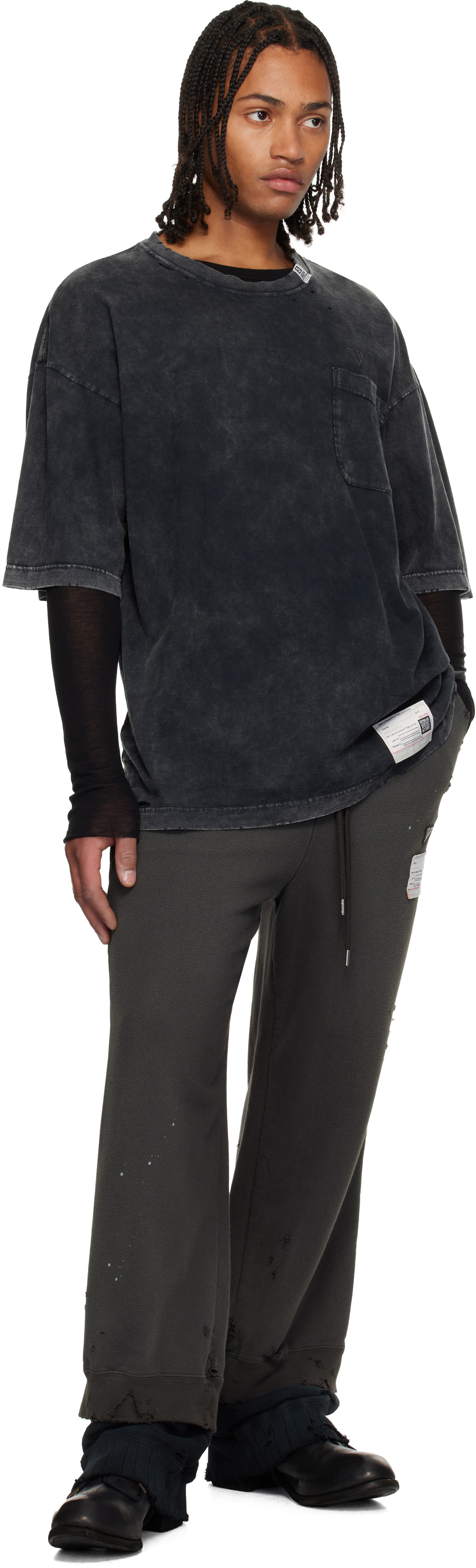 Maison MIHARA YASUHIRO Black Layered Sweatpants