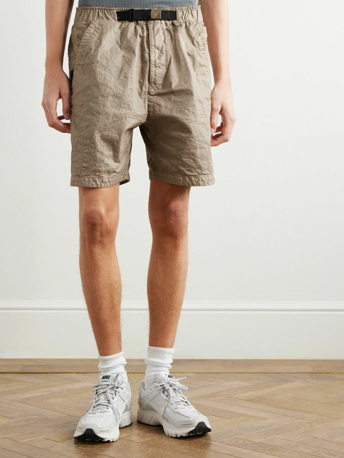 Stone Island - Panama-TC Straight-Leg Belted Garment-Dyed Nylon 