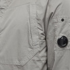 C.P. Company Men's Quarter Zip Popover Hooded Overshirt in Griffin Grey