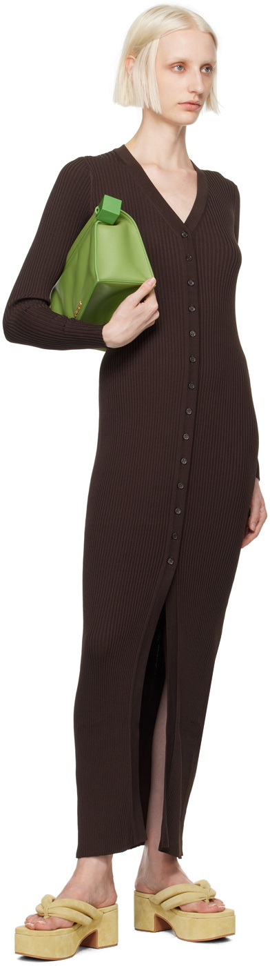 staud dress brown Staud Le Havre Dress in Dark Chocolate – Hampden Clothing main image 0