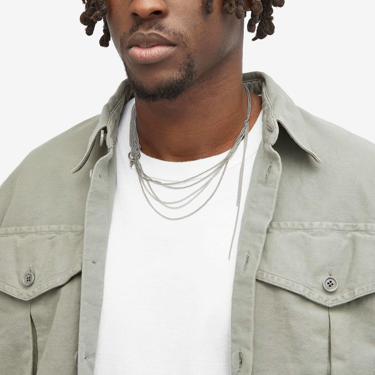 Dries Van Noten Men's Multi Necklace in Silver Dries Van Noten