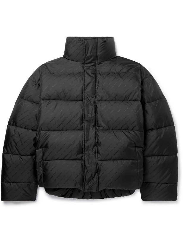 Photo: Balenciaga - Oversized Quilted Logo-Jacquard Shell Jacket - Black