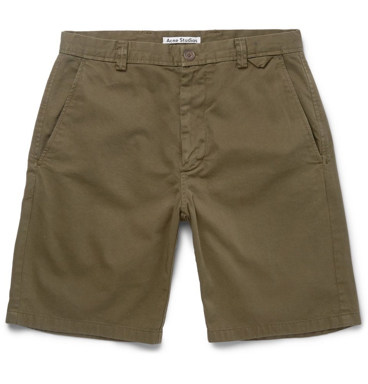 Photo: Acne Studios - Isher Cotton-Twill Shorts - Men - Green