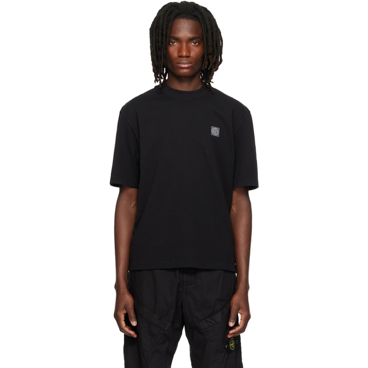 Photo: Stone Island Black 2100030 Combed Organic Cotton Jersey T-shirt