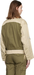 Isabel Marant Khaki & Beige Julissa Bomber Jacket