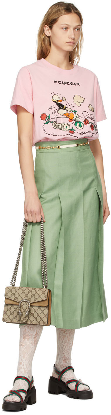 Gucci green outlet pleated skirt