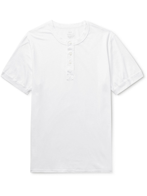 Photo: SAVE KHAKI UNITED - Supima Cotton-Jersey Henley T-Shirt - White
