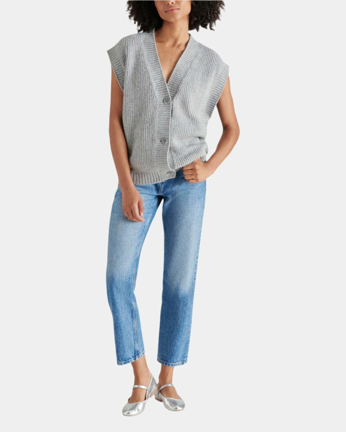 Steve Madden Giorgia Sweater Vest in Grey