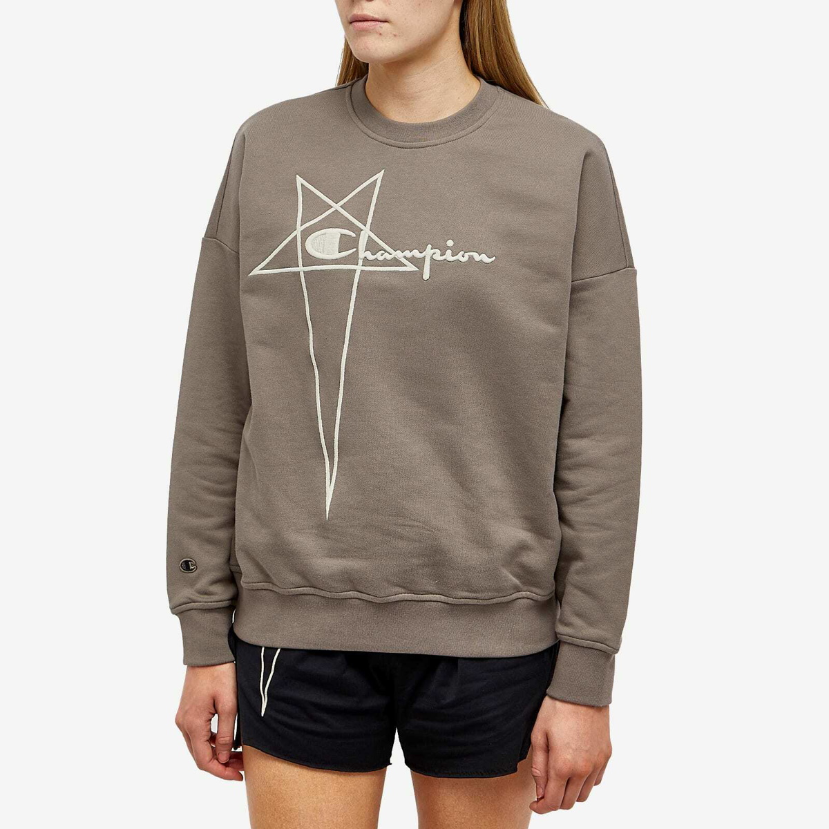 Rick Owens Women's x Champion Pullover Sweat in Dust Rick Owens