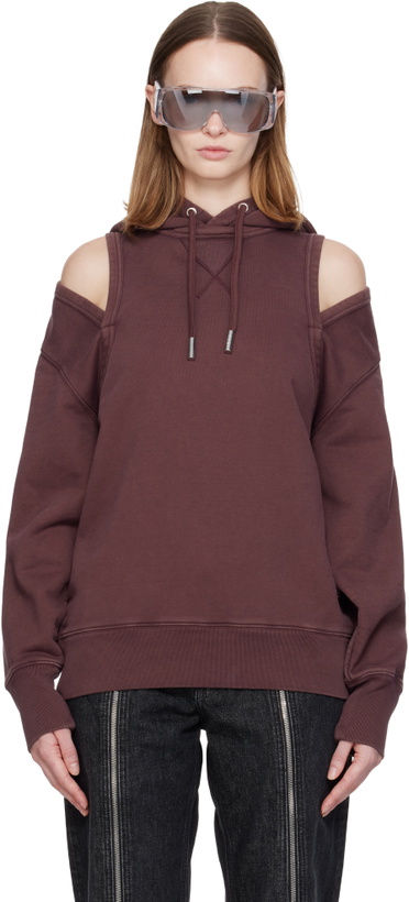 Photo: Jean Paul Gaultier Burgundy Cut Out Hoodie
