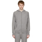 Loro Piana Grey Cashmere Portland Bomber Hoodie