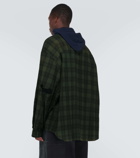 Balenciaga Oversized checked cotton-blend shirt