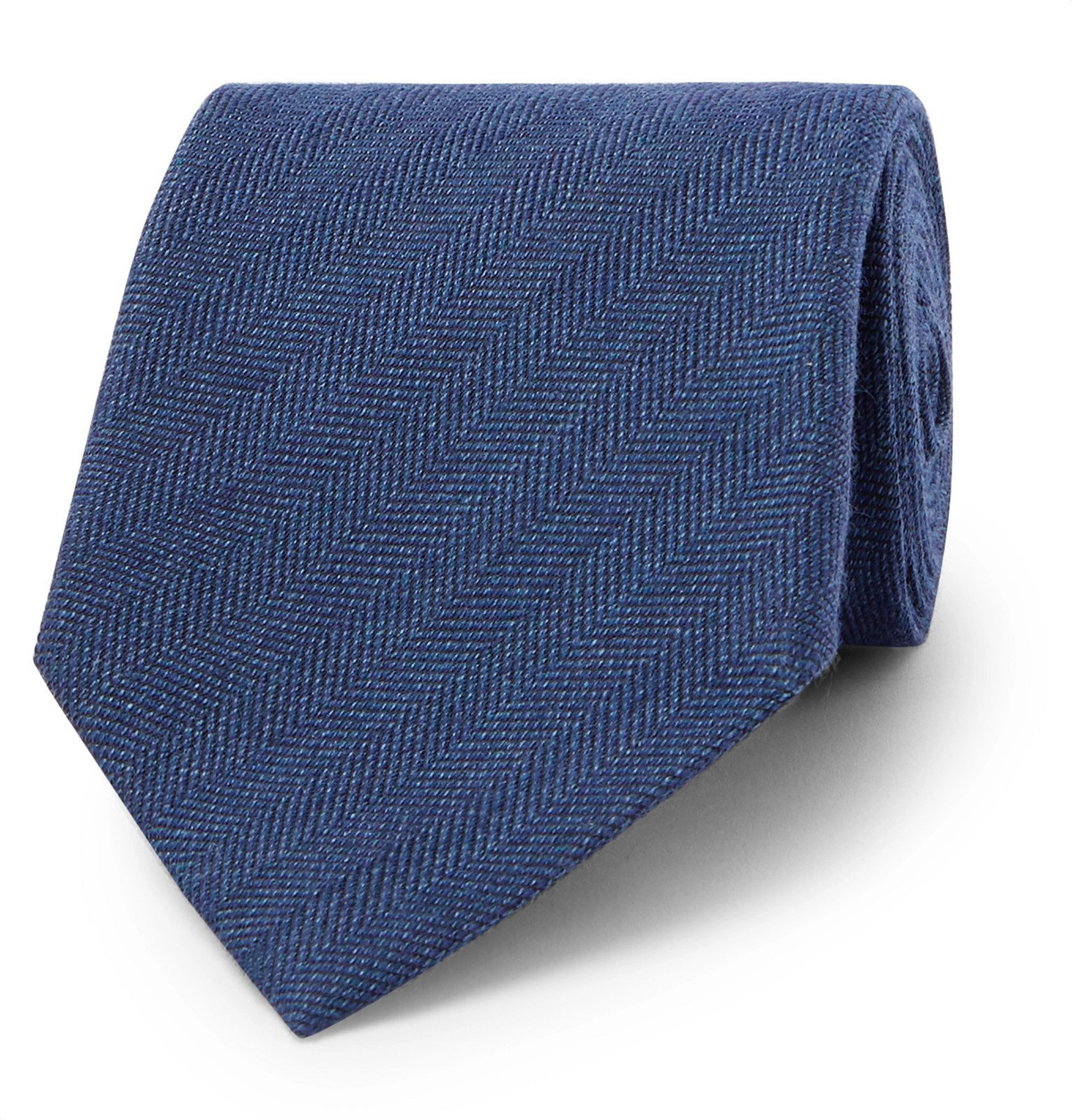 Ermenegildo Zegna - Herringbone Silk, Wool and Cashmere-Blend Tie ...