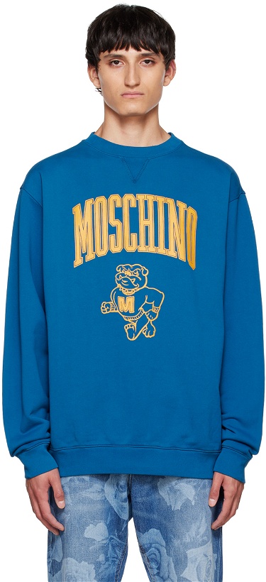 Photo: Moschino Blue Varsity Sweatshirt