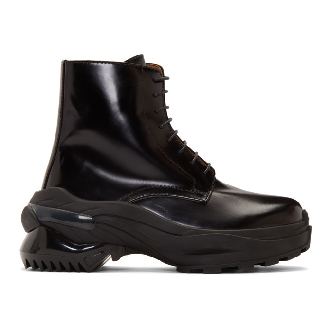 希少Maison Margiela combat boots archive41 Maison Margiela Black Combat Boots Maison Margiela
