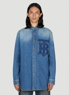 Burberry - TB Monogram Denim Shirt in Blue