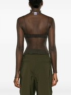 AISLING CAMPS Grey Modern Mist Sheer Long Sleeve Top