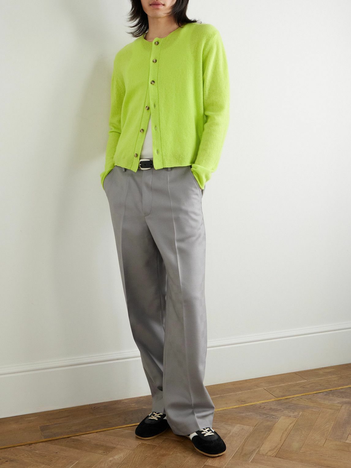 SECOND / LAYER - Primo Straight-Leg Checked Wool Trousers - Gray