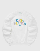 Casablanca Stacked Logo Embroidered Chenille Sweatshirt Blue - Mens - Sweatshirts