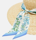 Ferragamo Scarf-detail raffia sun hat