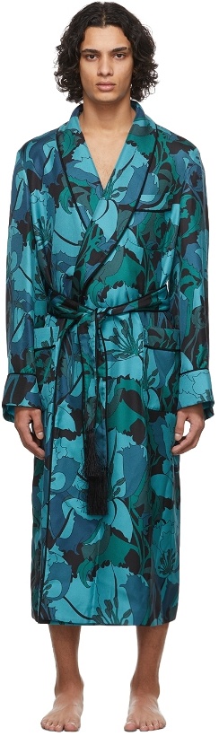 Photo: TOM FORD Blue Silk Floral Robe