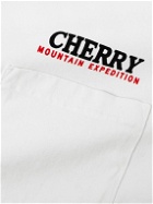 Cherry Los Angeles - Mountain Expedition Garment-Dyed Logo-Print Cotton-Jersey T-Shirt - White