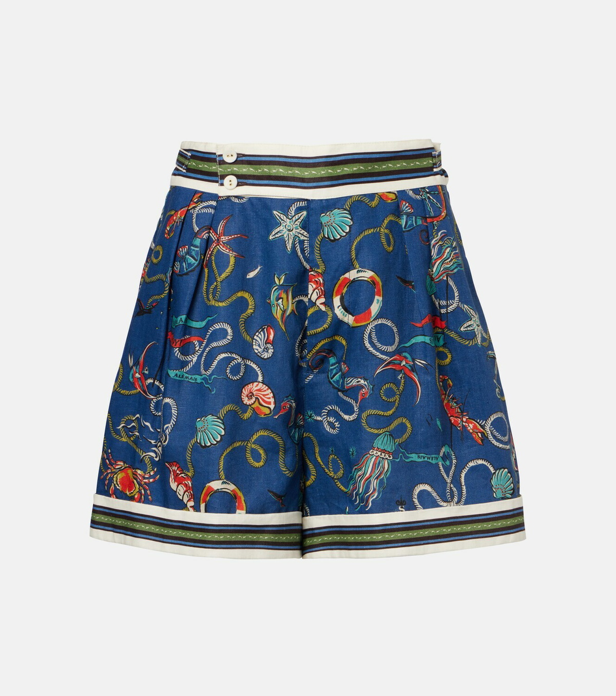 Alémais Cove printed linen shorts