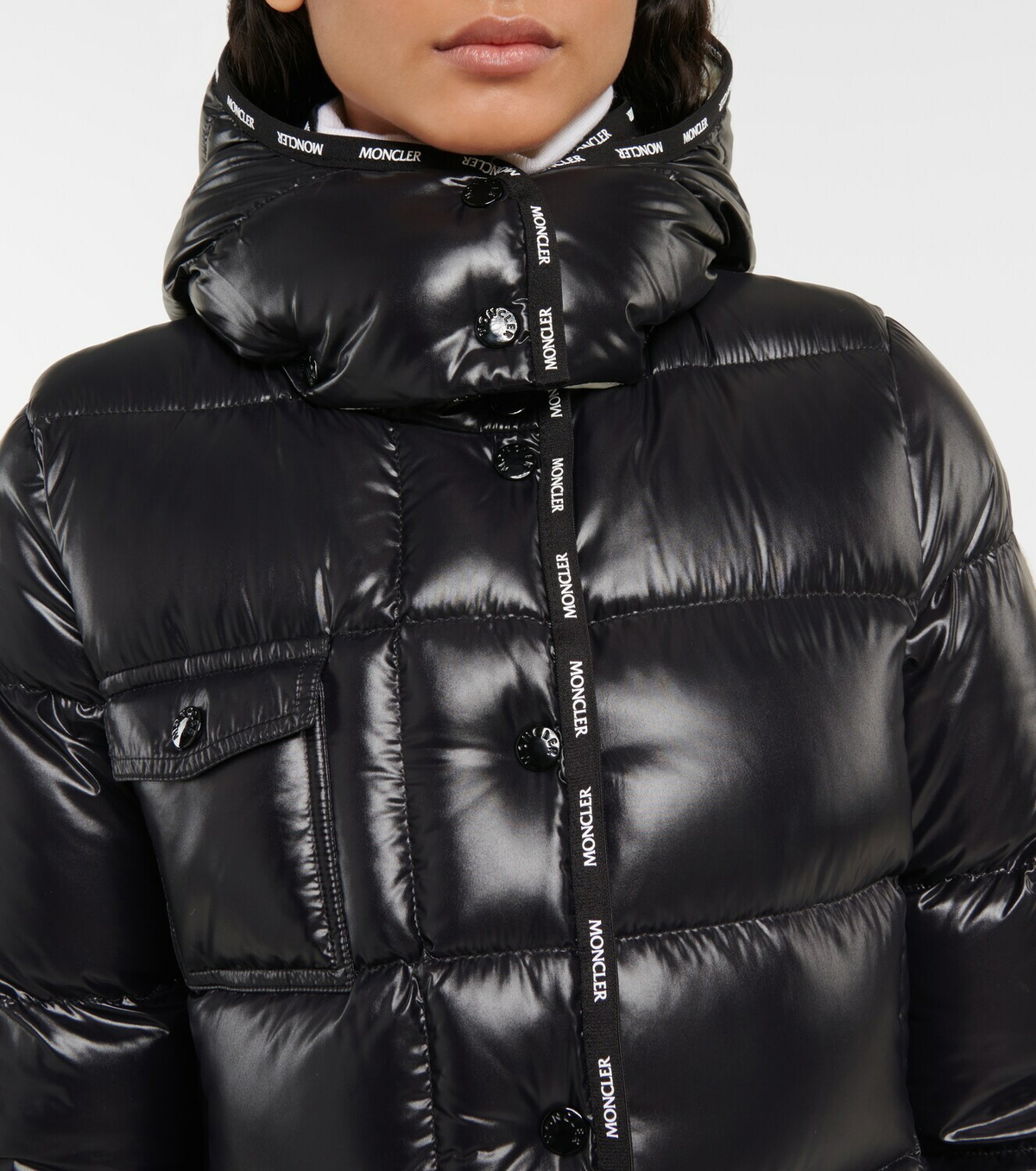 MONCLER☆FLUMET フード ダウンパディングジャケット ブラック MONCLER モンクレール ダウン ダウンジャケット フルメ FLUMET