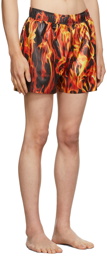 VETEMENTS Red & Black 'Limited Edition' Fire Swim Shorts