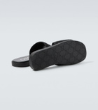 Gucci Logo canvas and leather slides