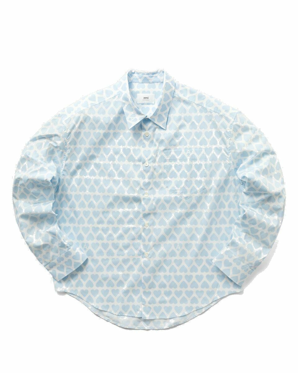 Photo: Ami Paris Boxy Fit Shirt Blue/White - Mens - Longsleeves