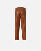 Pinko Leather Trousers With Belt Warm Bronze